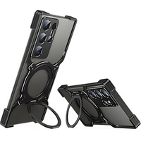 Case for Samsung Galaxy S24 Ultra, Kickstand Bumper, with lens cover, for MagSafe, black / silver