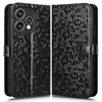 Wallet Rhombus flip case for Oppo Reno 15, black