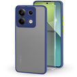 Silicone case for Xiaomi Redmi Note 13 Pro 5G, with camera protection, transparent / blue + Tempered Glass 9H