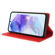Flip case for Samsung Galaxy S25+ Plus, Litchi Skin Grain, red