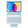 Keyboard case for iPad 11" 2025 A16 (11 gen.) / iPad 10.9" 2022 (10 gen.), Rotary 360° Leather, light blue