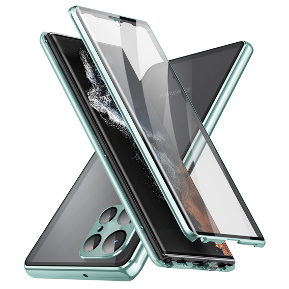 Case for Samsung Galaxy S23 Ultra, Magnetic Dual Glass, green