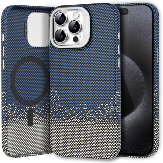 Case for iPhone 15 Pro, Frame Kickstand, for MagSafe, Sand Blue