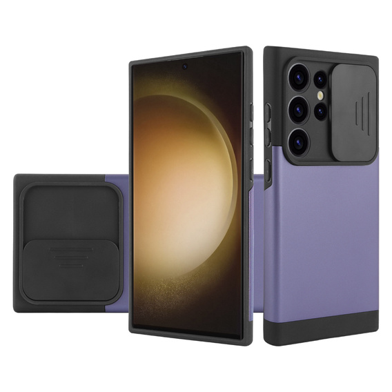 Case for Samsung Galaxy S24 Ultra, ERBORD MagProtect Slide Camera, purple