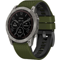Silicone Strap for Garmin Fenix 7 / Forerunner 965 / 955 / 945 / 935, Green / Black