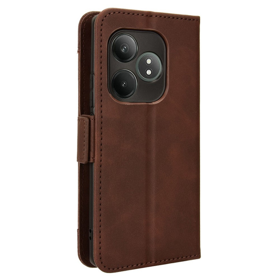 Flip case for Realme GT 6 / 6T, Card Slot, brown