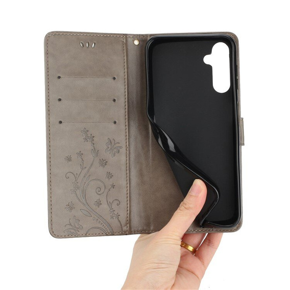 Flip case for Samsung Galaxy A55 5G, Wallet, Butterfly, purple