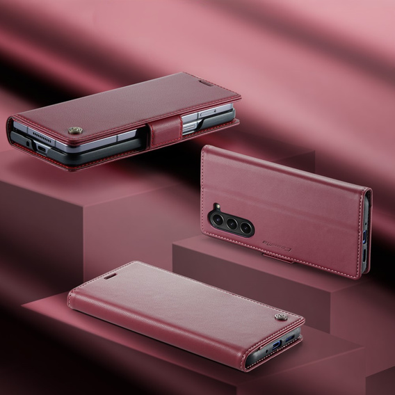 CASEME flip case for Samsung Galaxy Z Fold6 5G, Litchi Wallet, red