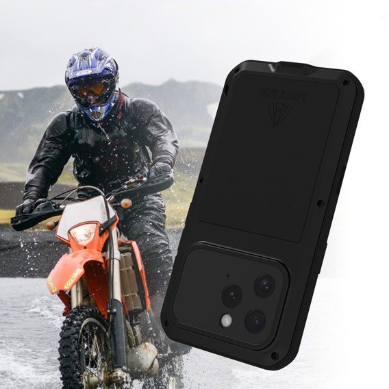 Love Mei Case for iPhone 16 Pro, armored with glass, black