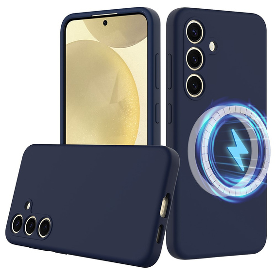 Case for Samsung Galaxy S24 FE, Silicone MagSafe, dark blue