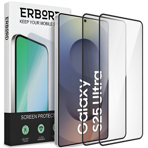 2x Ceramic ERBORD Hybrid Glass for Samsung Galaxy S25 Ultra