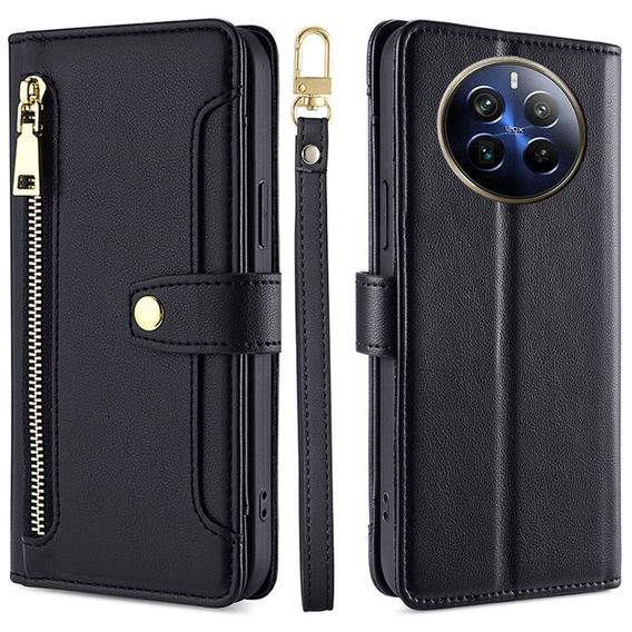 Flip case for Realme 12 Pro 5G / 12 Pro+ 5G, Wallet Zipper Pocket, black