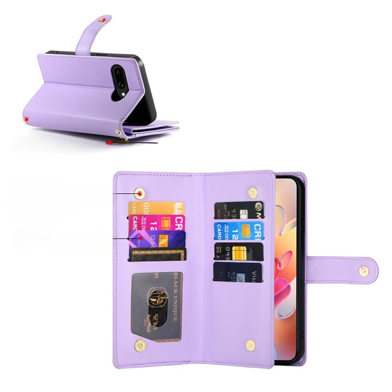 Flip case for Samsung Galaxy A56 5G, Wallet Zipper Pocket, purple