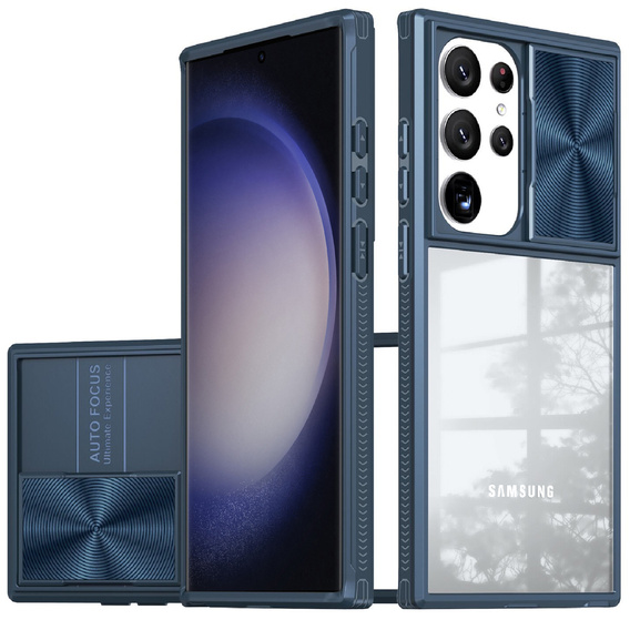 Case for Samsung Galaxy S23 Ultra, Slide Camera, blue