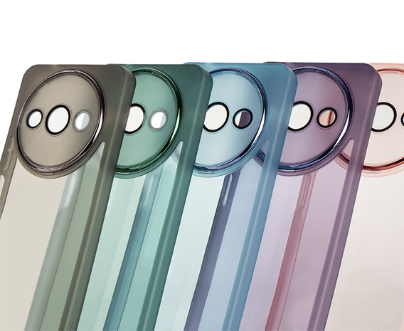 Silicone case for Xiaomi Redmi A3, with camera protection, transparent / purple