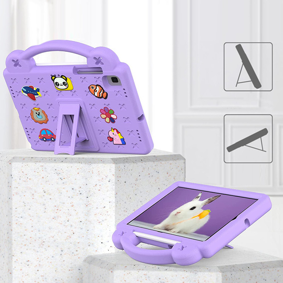 Children's case for Samsung Galaxy Tab S6 Lite 10.4 2020/2022 / Tab A7 2020 T500 / T505 / Tab S6 T860/T865, Cute Patterns, with stand, purple