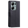 Flip case for Xiaomi Redmi Note 13 Pro 4G / Xiaomi Redmi Note 14S / Xiaomi Poco M6 Pro 4G, Rhombus Crossbody Leather, black