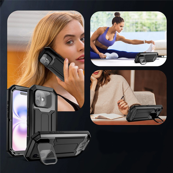 R-JUST armoured case with screen protector and stand for iPhone 17