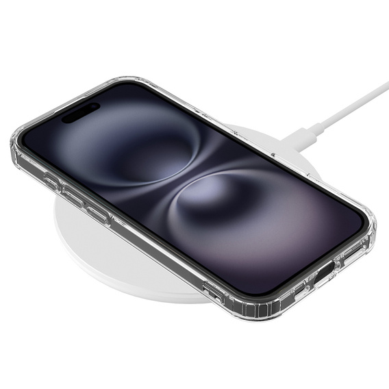 MagSafe Magnetic Case for iPhone 16 Plus, ERBORD CrystalMag, transparent + Glass for screen