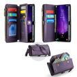 Case CASEME for Samsung Galaxy S25 FE, RFID Leather Wallet, with shoulder strap, purple