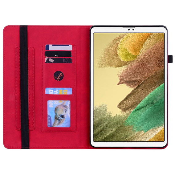Case for Samsung Galaxy Tab A7 Lite, Wallet Pen Slot, red