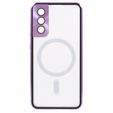 Magnetic Dual Glass MagSafe case for Samsung Galaxy S21, purple