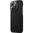 BENKS Kevlar Case for iPhone 15 Pro Max, for MagSafe, Carbon Fiber, black