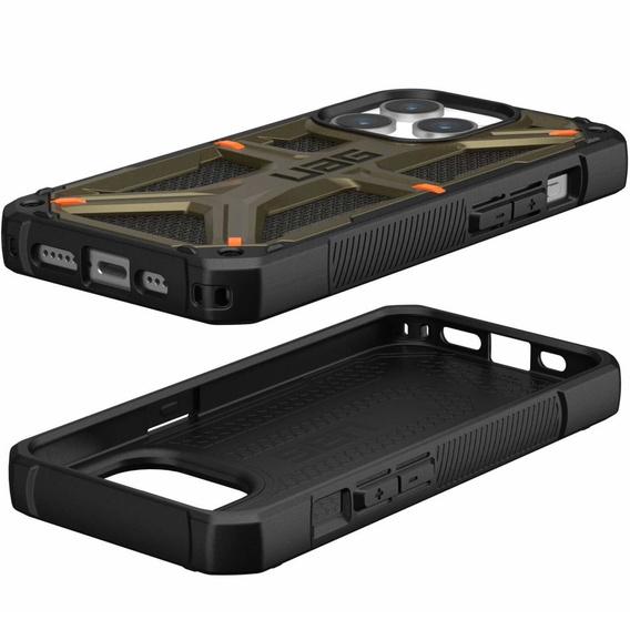 Case Urban Armor Gear for iPhone 15 Pro, Monarch, Kevlar green