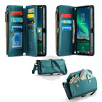 Case CASEME for Samsung Galaxy S25 FE, RFID Leather Wallet, with shoulder strap, green
