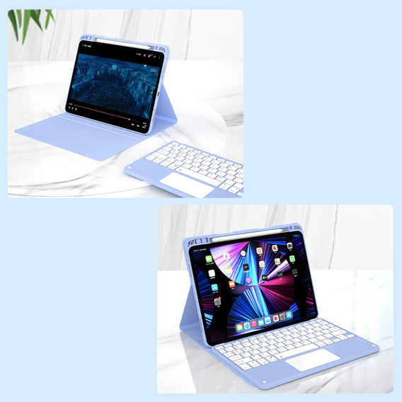 Case + keyboard iPad Air 10.9 4 2020 / 5 2022, Touchpad, blue