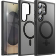 Case for Samsung Galaxy S25 Ultra, for MagSafe, ERBORD Matt Case, black + Screen Glass