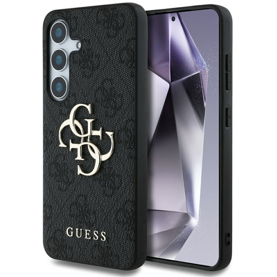GUESS Case for Samsung Galaxy S25, 4G Big Metal Logo, black