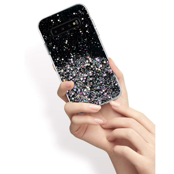 Case for Samsung Galaxy S10 Plus, Glittery, black