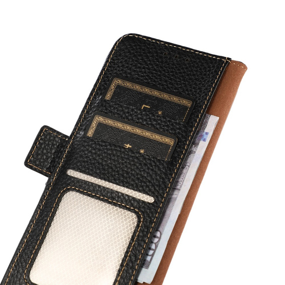 KHAZNEH RFID case for Samsung Galaxy S24 Ultra, Litchi Texture, black