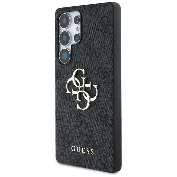 GUESS Case for Samsung Galaxy S25 Ultra, 4G Big Metal Logo, black
