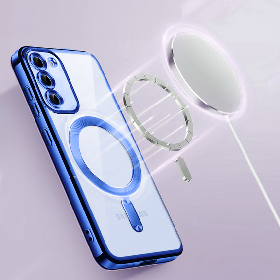 Case for Samsung Galaxy S23 Plus, Electro MagSafe, dark blue + Screen Glass