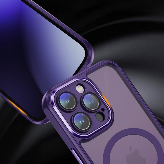 Case for iPhone 15 Pro, ERBORD Impact Guard, MagSafe, dark purple
