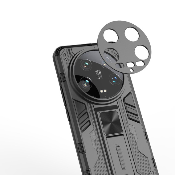 Case for Xiaomi 14 Ultra, Military kickstand, black