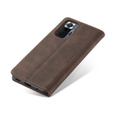 CASEME case for Xiaomi Redmi Note 10 Pro, Leather Wallet Case, coffee