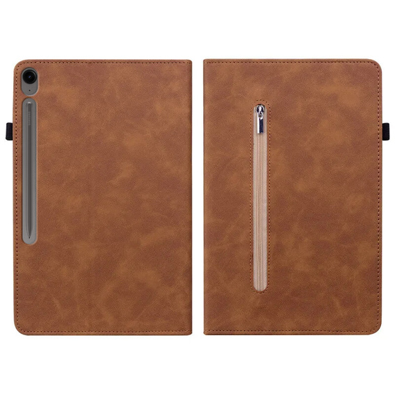 Case for Samsung Galaxy Tab S10 Lite / S10 FE / S9 FE, Wallet Pen Slot, brown