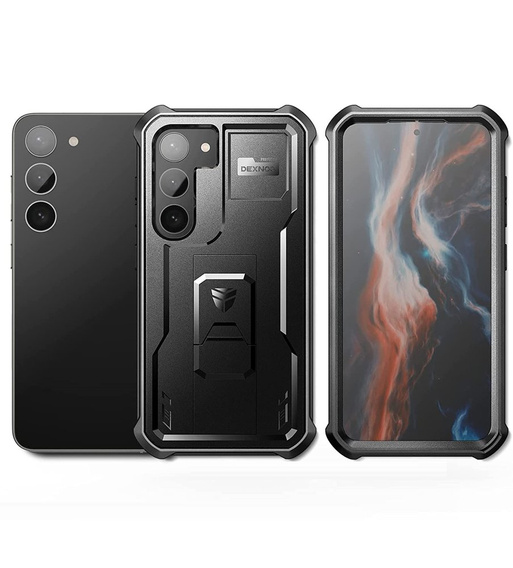 Armored case for Samsung Galaxy S23, Dexnor Full Body (Two Frames), black