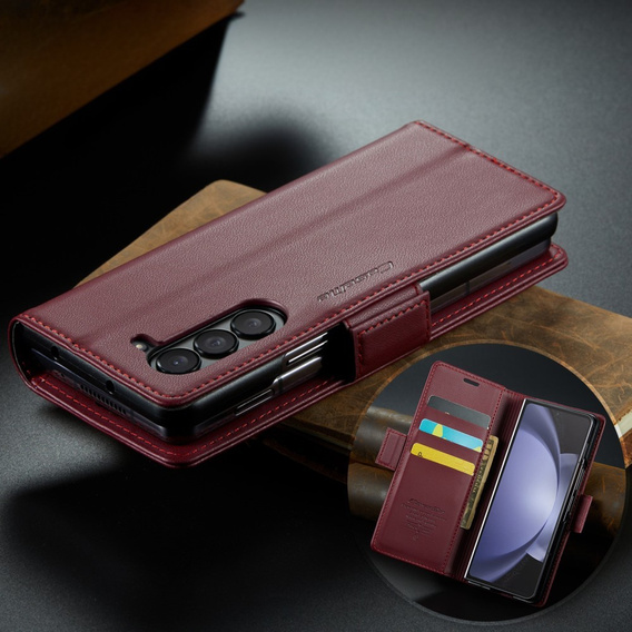 CASEME flip case for Samsung Galaxy Z Fold6 5G, Litchi Wallet, red