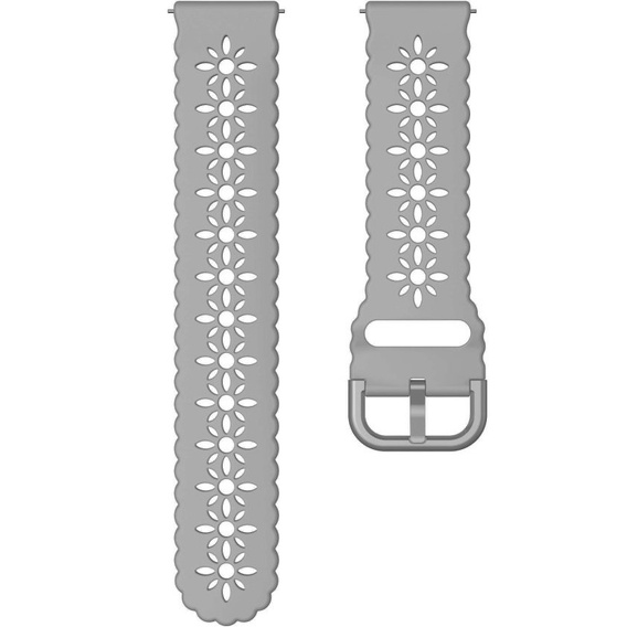Silicone strap for 20mm Soft Hollowed-out, Grey