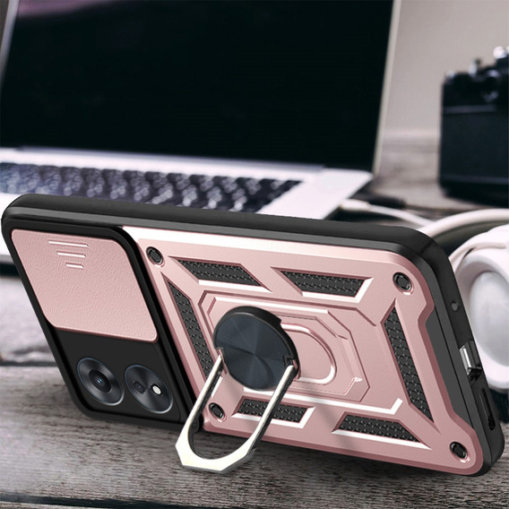 Case for Oppo A78 4G, CamShield Slide, pink rose gold
