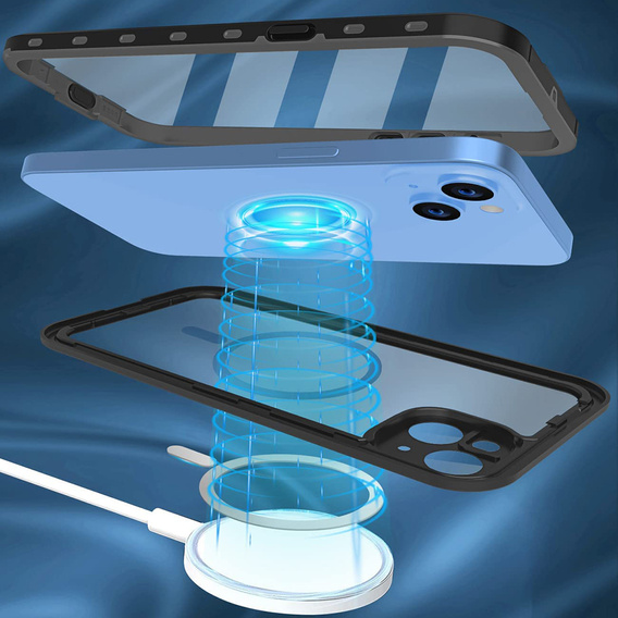 Waterproof case for iPhone 14, Redpepper, for MagSafe, black