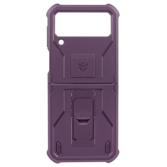 Armored Case for Samsung Galaxy Z Flip 4 5G, Dexnor Clip Holder, purple