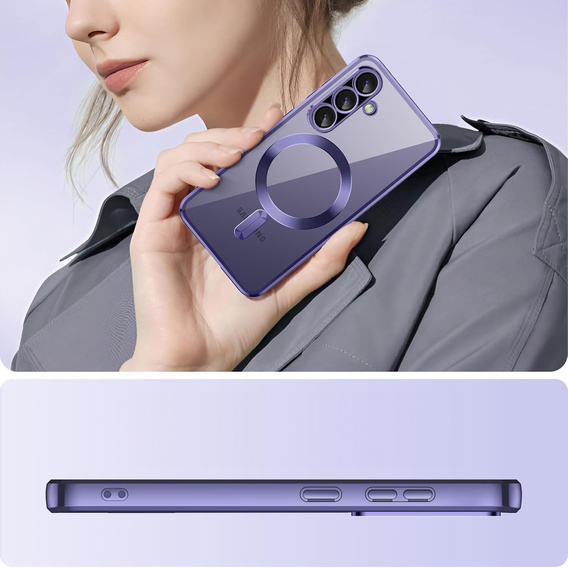 Case for Samsung Galaxy A36, Electro MagSafe, purple + Screen Glass