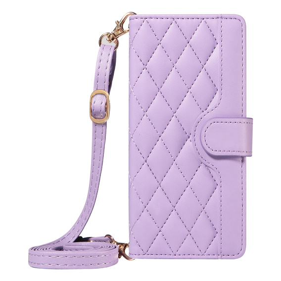 Rhombus Crossbody Leather Flip Case for Motorola Edge 70