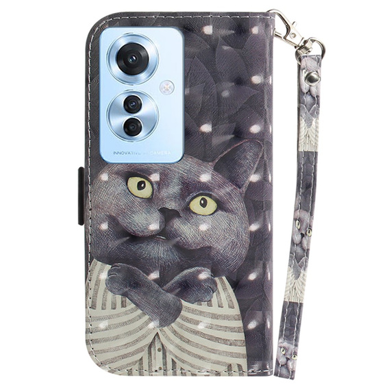 Flip case for Oppo Reno 11F 5G, Wallet, cat