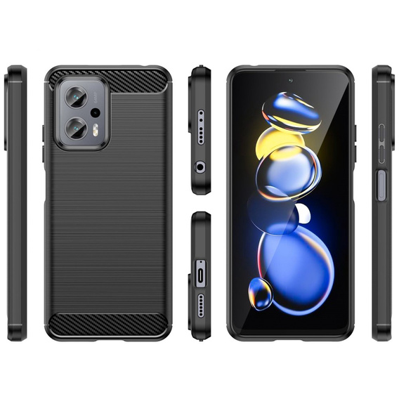 Case for Xiaomi Poco X4 GT 5G, Carbon, black